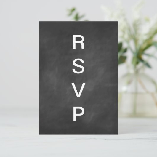 Chalkboard Typografie RSVP (Staand voorkant)