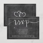 Chalkboard-typografie rsvp-trouwreactiekaarten RSVP kaartje (Voorkant / Achterkant)