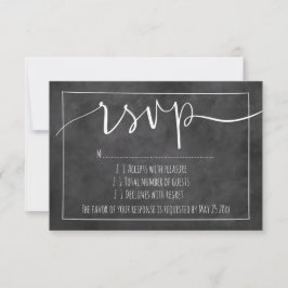 Chalkboard-typografie rsvp-trouwreactiekaarten RSVP kaartje