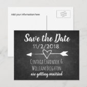 Chalkboard Typografie Save the Date Briefkaart (Voorkant / Achterkant)