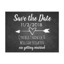 Chalkboard Typografie Save the Date Briefkaart