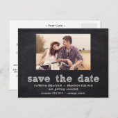 Chalkboard Typografie Save the Date Briefkaart (Voorkant / Achterkant)