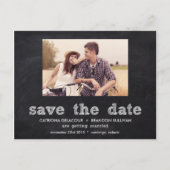 Chalkboard Typografie Save the Date Briefkaart (Voorkant)
