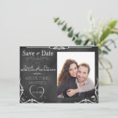 Chalkboard Typografie Save the Date Photo Invite (Staand voorkant)