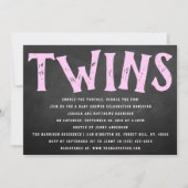 Chalkboard Typografie Twin Girls Baby shower Kaart (Voorkant)