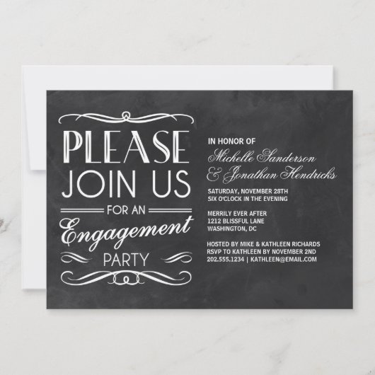 Chalkboard Typografie | Uitnodiging voor de indien (Voorkant)