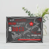Chalkboard Typografie - Uitnodiging voor kerstfees (Staand voorkant)