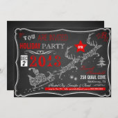 Chalkboard Typografie - Uitnodiging voor kerstfees (Voorkant / Achterkant)