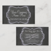 Chalkboard Typographic Leaf Swirl Modern Business Visitekaartje (Voorkant / Achterkant)