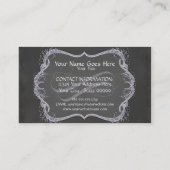 Chalkboard Typographic Leaf Swirl Modern Business Visitekaartje (Achterkant)