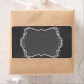 Chalkboard Typographic Leaf Swirl Rustic Wedding Etiket (Insitu)