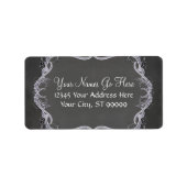 Chalkboard Typographic Leaf Swirl Rustic Wedding Etiket (Voorkant)
