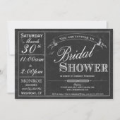 Chalkboard Typography Bridal Shower Invitation Kaart (Voorkant)
