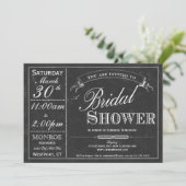 Chalkboard Typography Bridal Shower Invitation Kaart (Staand voorkant)