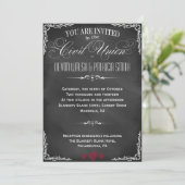 Chalkboard Typography Civil Union Invitation Kaart (Staand voorkant)