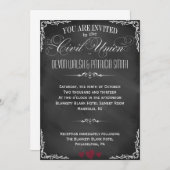 Chalkboard Typography Civil Union Invitation Kaart (Voorkant / Achterkant)