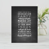 Chalkboard Typography Graduation Party Kaart (Staand voorkant)