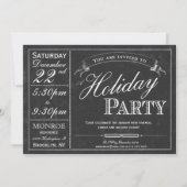 Chalkboard Typography Holiday Party Invitation Kaart (Voorkant)