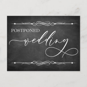 Chalkboard & Typography Postponed Wedding Kaart