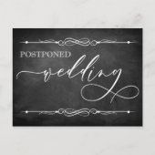 Chalkboard & Typography Postponed Wedding Kaart (Voorkant)