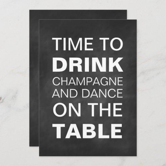 Chalkboard Typography Rehearsal Dinner Invitation Kaart (Voorkant / Achterkant)