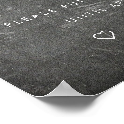 Chalkboard Typography Unplugged Wedding Ceremony Poster (Hoek)