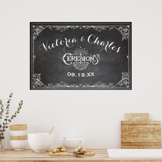 Chalkboard  Typography Wedding Poster (Keuken)