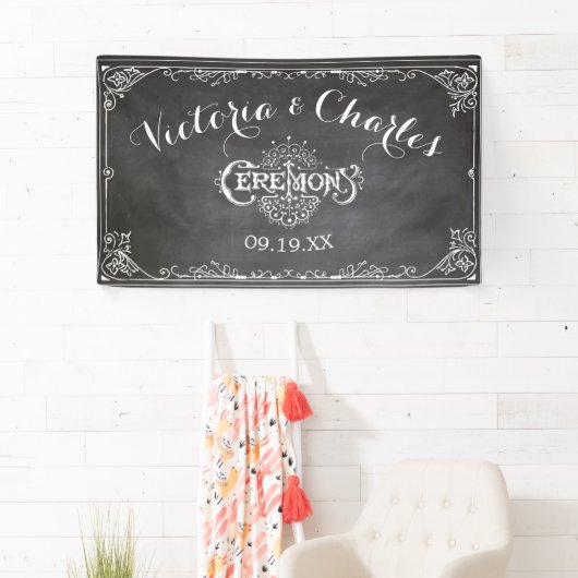 Chalkboard Typography Wedding Spandoek (Insitu)