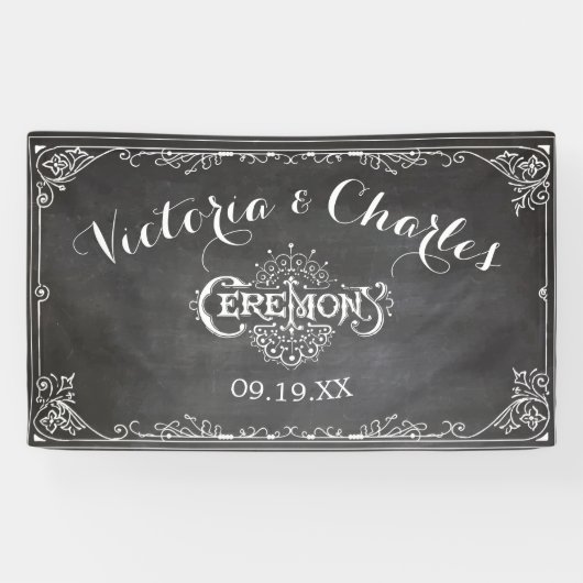 Chalkboard  Typography Wedding Spandoek (Horizontaal)