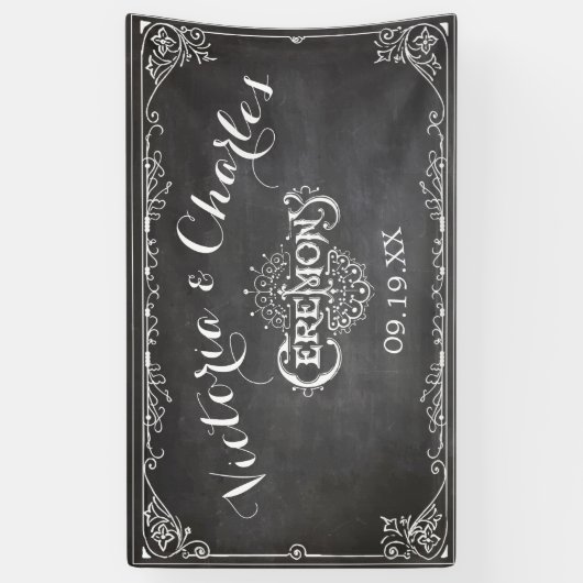 Chalkboard Typography Wedding Spandoek (Verticaal)