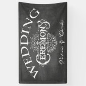 Chalkboard  Typography Wedding Spandoek (Verticaal)