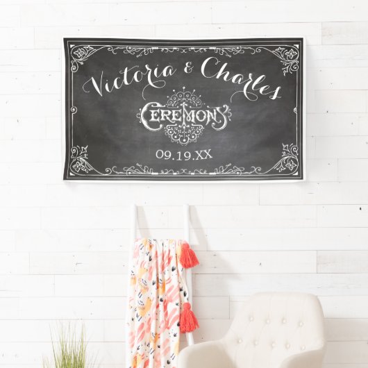 Chalkboard Typography Wedding Spandoek (Insitu)
