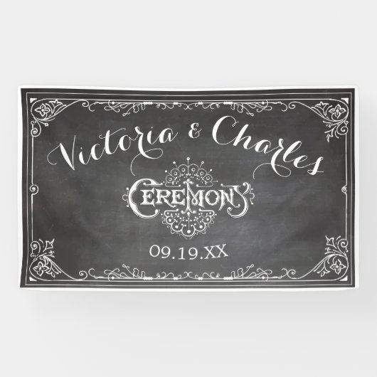 Chalkboard Typography Wedding Spandoek (Horizontaal)
