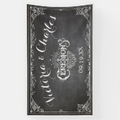Chalkboard  Typography Wedding Spandoek (Verticaal)