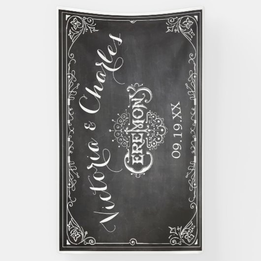 Chalkboard Typography Wedding Spandoek (Verticaal)