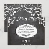 Chalkboard Typography Weddings Aankondigingskaart (Voorkant / Achterkant)