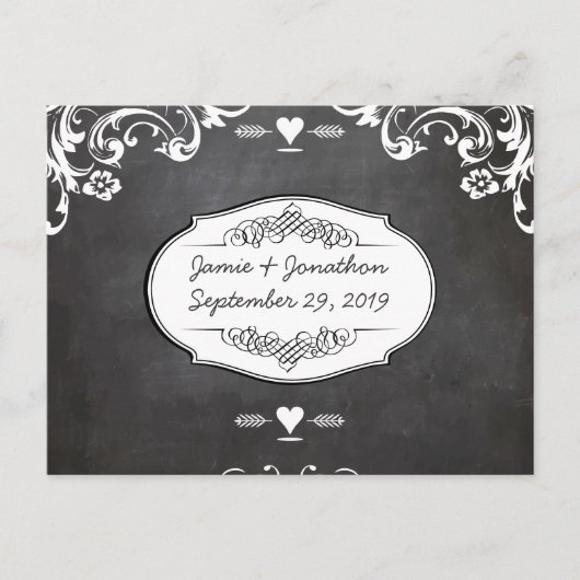 Chalkboard Typography Weddings Aankondigingskaart (Voorkant)