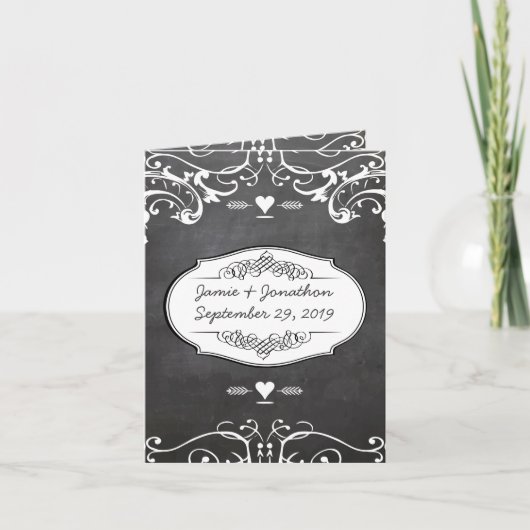 Chalkboard Typography Weddings Bedankkaart (Voorkant)