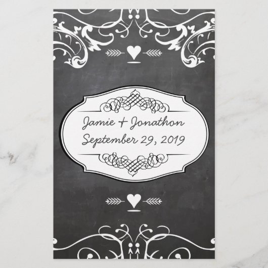 Chalkboard Typography Weddings Briefpapier (Voorkant)