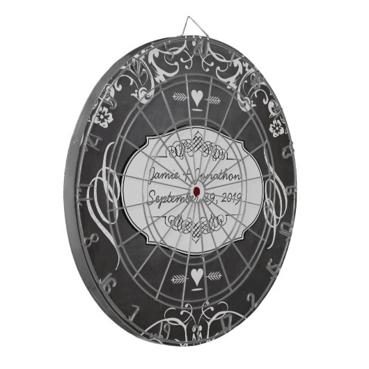 Chalkboard Typography Weddings Dartbord (Voorkant Links)