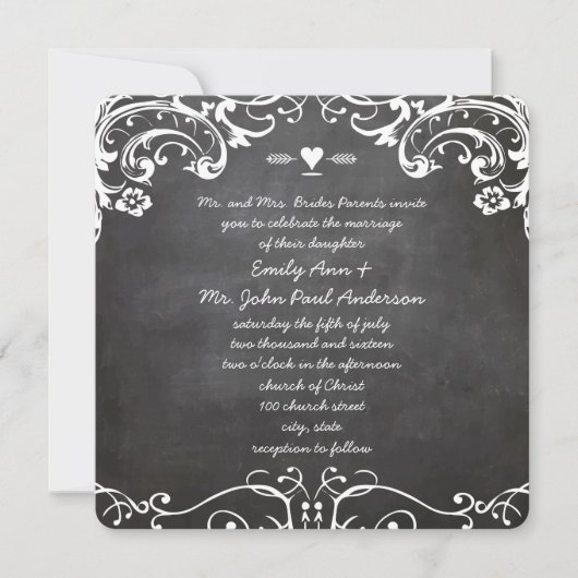 Chalkboard Typography Weddings Kaart (Voorkant)