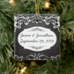 Chalkboard Typography Weddings Keramisch Ornament<br><div class="desc">Chalkboard  Modern Mr. en Mrs Chalkboard Wedding Invitations Sweet and sassy chalkboard weddings Chalkboard Modern  Typography Invitations Sweet and sassy chalkboard weddings Wedding Party T-shirts</div>