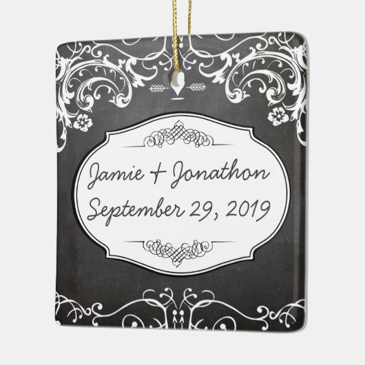 Chalkboard Typography Weddings Keramisch Ornament (Links)