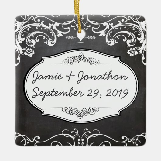 Chalkboard Typography Weddings Keramisch Ornament (Voorkant)