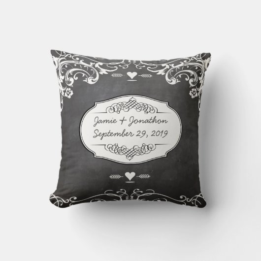 Chalkboard Typography Weddings Kussen (Voorkant)