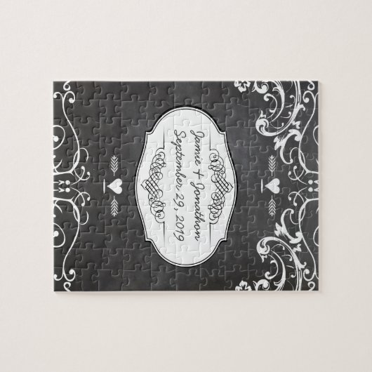 Chalkboard Typography Weddings Legpuzzel (Horizontaal)