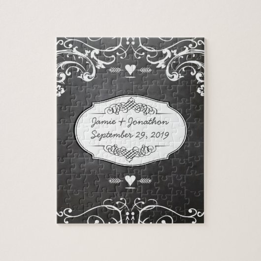 Chalkboard Typography Weddings Legpuzzel (Verticaal)