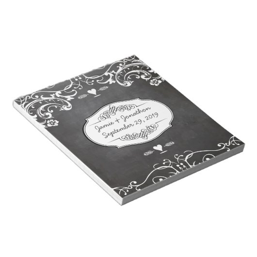 Chalkboard Typography Weddings Notitieblok (Schuin)