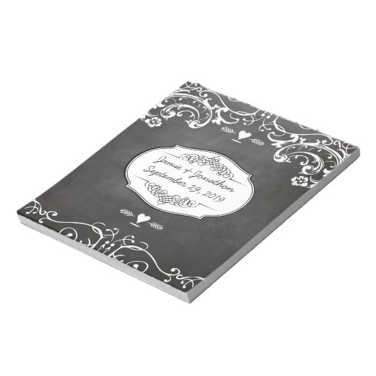 Chalkboard Typography Weddings Notitieblok (Linkerzijde)