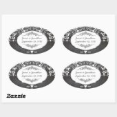 Chalkboard Typography Weddings Ovale Sticker (Vel)